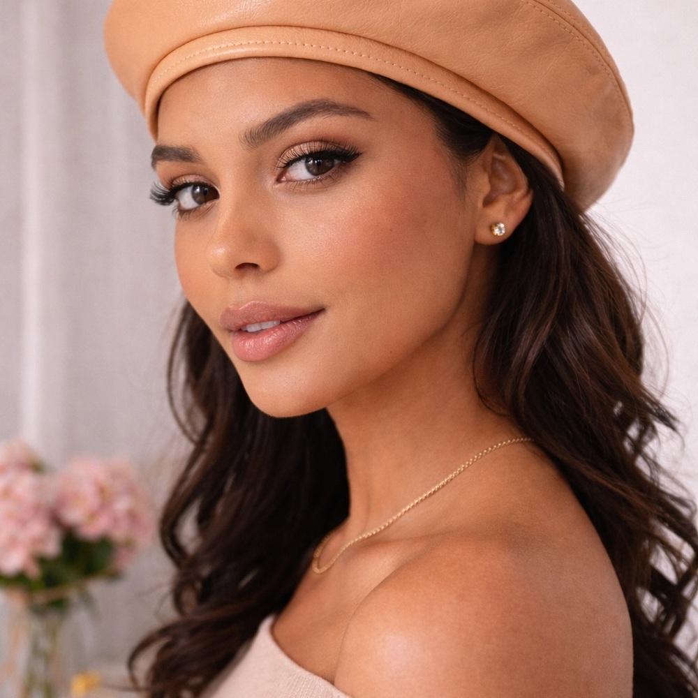 Gorgeous Camel Faux Leather Beret – Parisian Chic